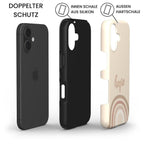 Hochwertige Handyhülle HOPE in Beige mit iPhone und schwarzer Silikon-Innenschale – Infografik