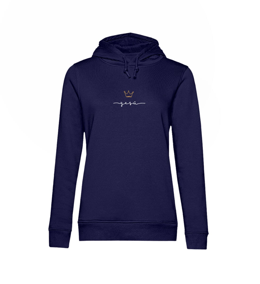 JESUS IS KING FRAUEN HOODIE ITALIENISCH Damen Organic Hoodie B&C Shirtee Dunkelblau XS 