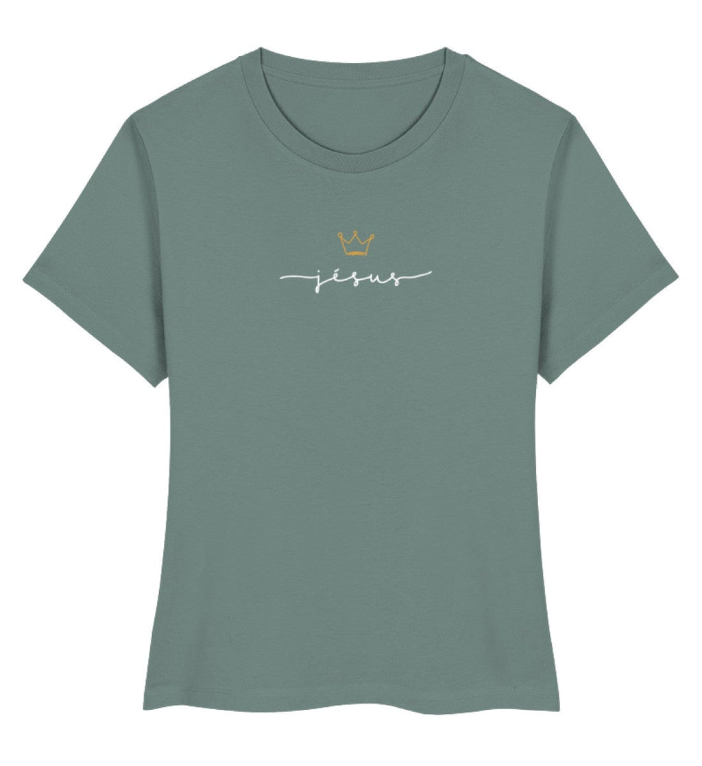 JESUS IS KING FRAUEN SHIRT (französisch) - Damen Premium Organic Shirt Stella Muser Shirt ST/ST Shirtee Green Bay XS 