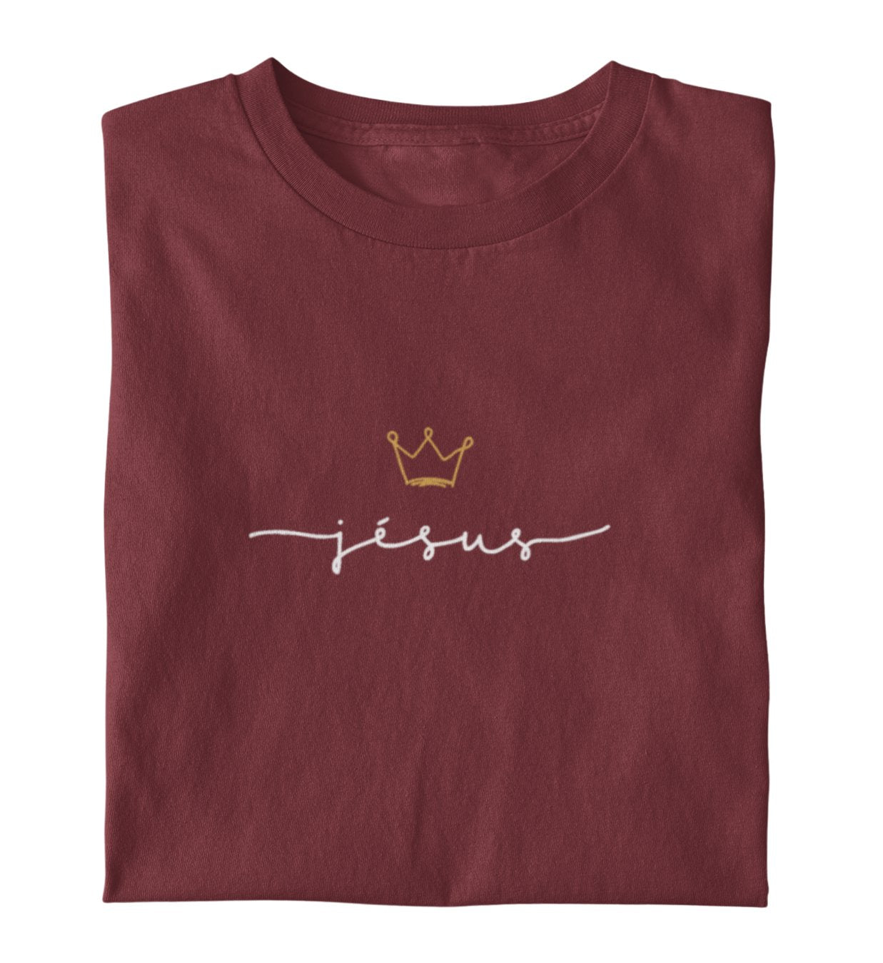 JESUS IS KING FRAUEN SHIRT (französisch) Stella Muser Shirt ST/ST Shirtee Burgund XS 