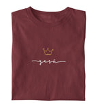 JESUS IS KING FRAUEN SHIRT (italienisch) Stella Muser Shirt ST/ST Shirtee Burgund XS 