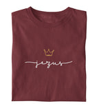 JESUS IS KING FRAUEN SHIRT POLNISCH Stella Muser Shirt ST/ST Shirtee Burgund XS 