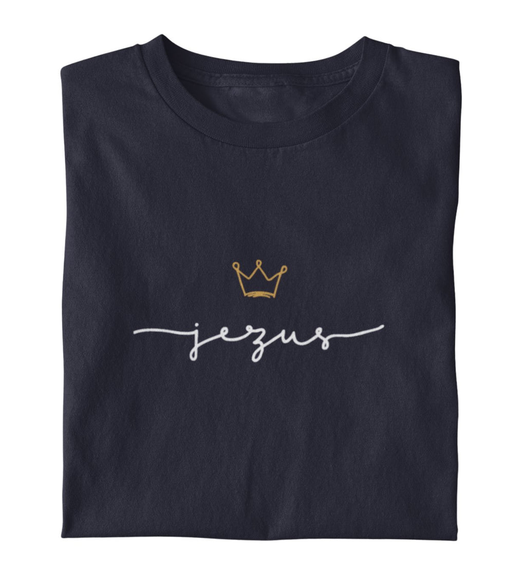 JESUS IS KING FRAUEN SHIRT POLNISCH Stella Muser Shirt ST/ST Shirtee Dunkelblau XS 