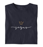 JESUS IS KING FRAUEN SHIRT POLNISCH Stella Muser Shirt ST/ST Shirtee Dunkelblau XS 