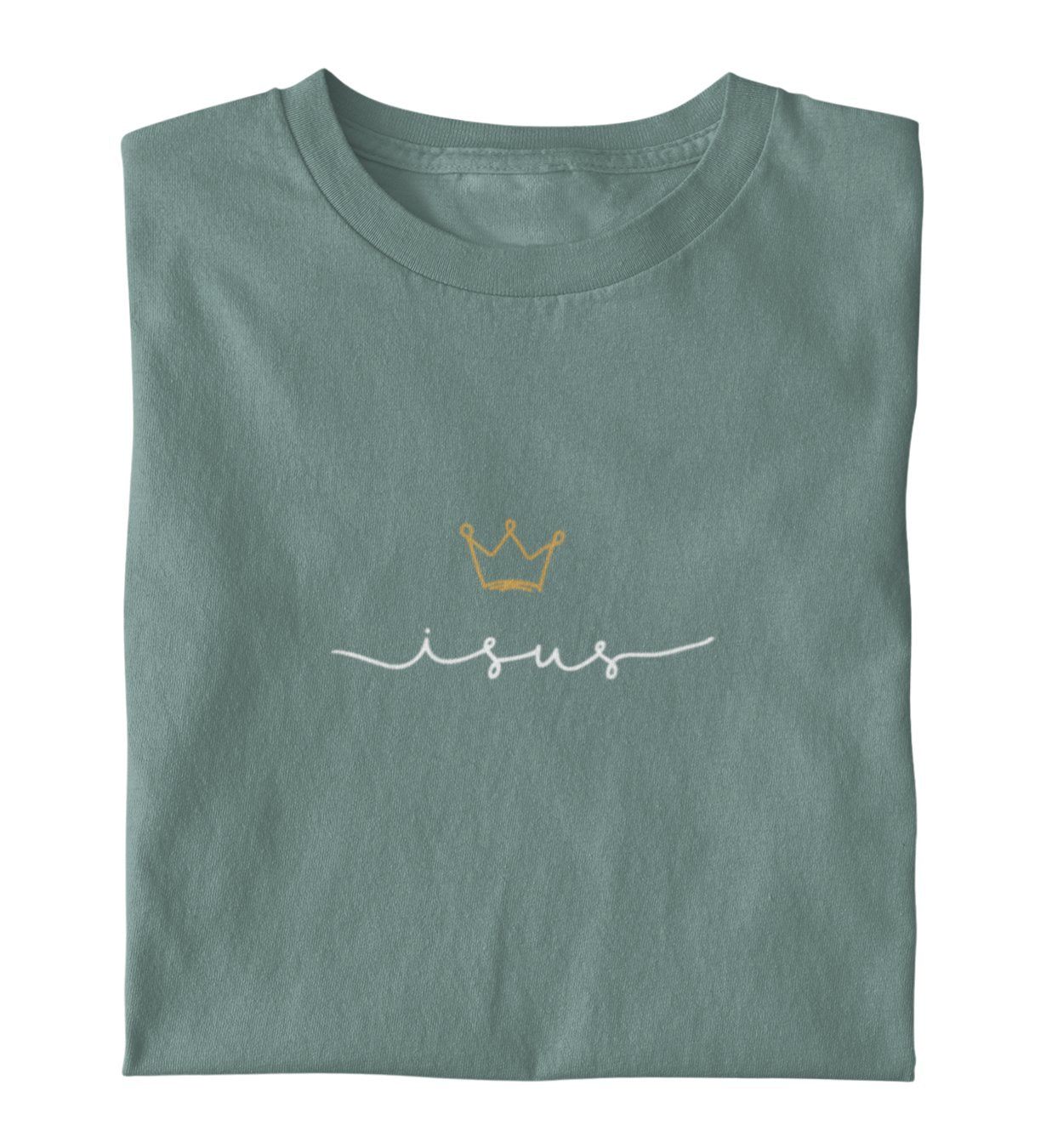 JESUS IS KING FRAUEN SHIRT RUMÄNISCH Stella Muser Shirt ST/ST Shirtee Fjordgrün XS 