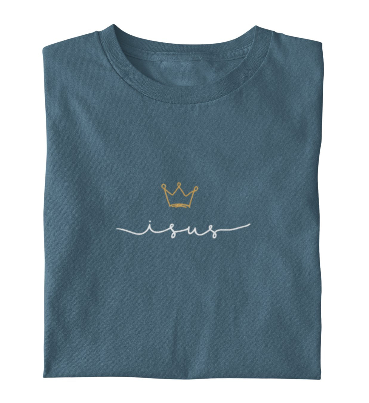 JESUS IS KING FRAUEN SHIRT RUMÄNISCH Stella Muser Shirt ST/ST Shirtee Schieferblau XS 