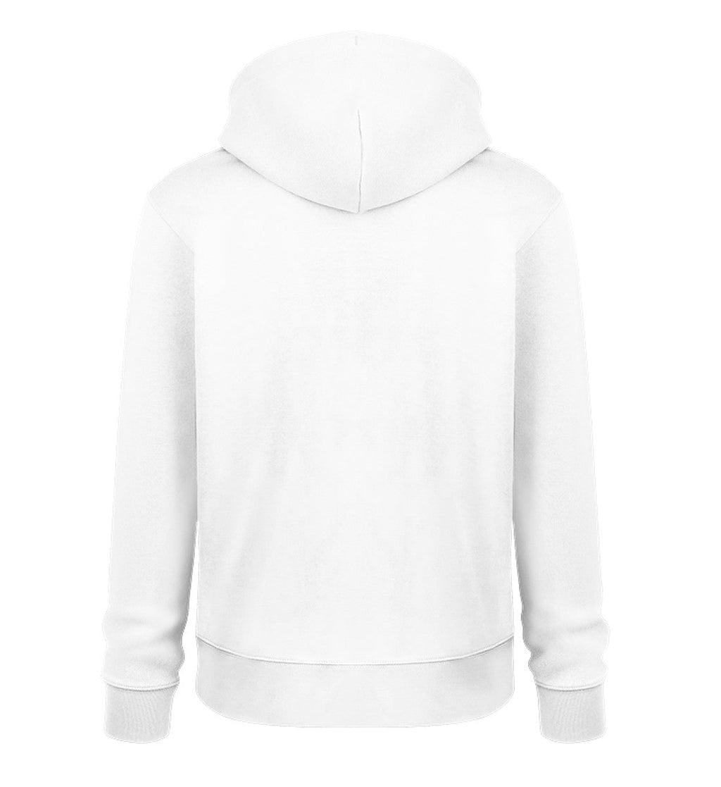 Christlicher Hoodie JESUS IS KING in Weiß, Rückansicht, 100% Bio-Baumwolle