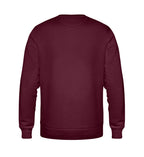 Christliches Sweatshirt JESUS IS KING in Burgund, Rückansicht, 85% Bio-Baumwolle