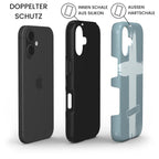 Robuste Handyhülle JUSTIFIED mit doppeltem Schutz - iPhone, Silikon-Innenschale und Hartschale in Teal – Infografik