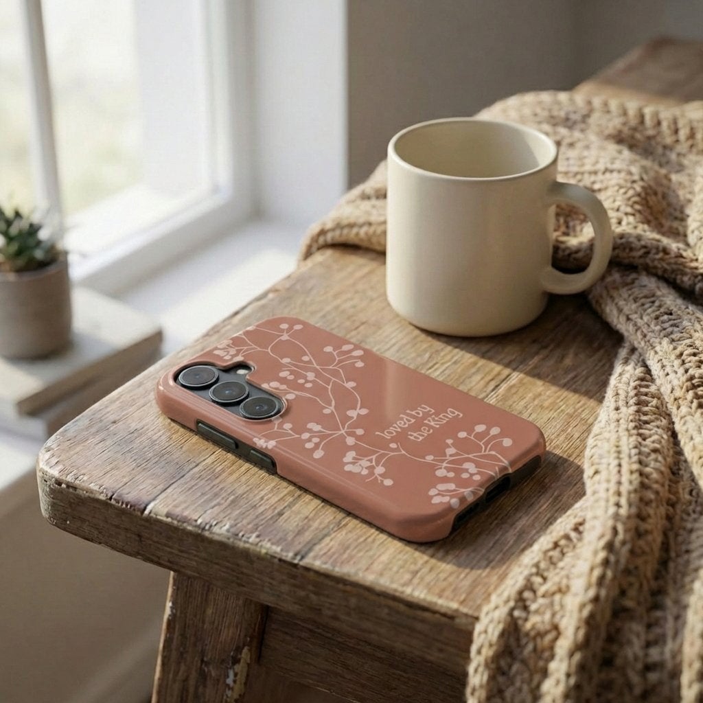 Loved by the King Magnetic Handyhülle in Terrakotta Tech Accessories Podbase 