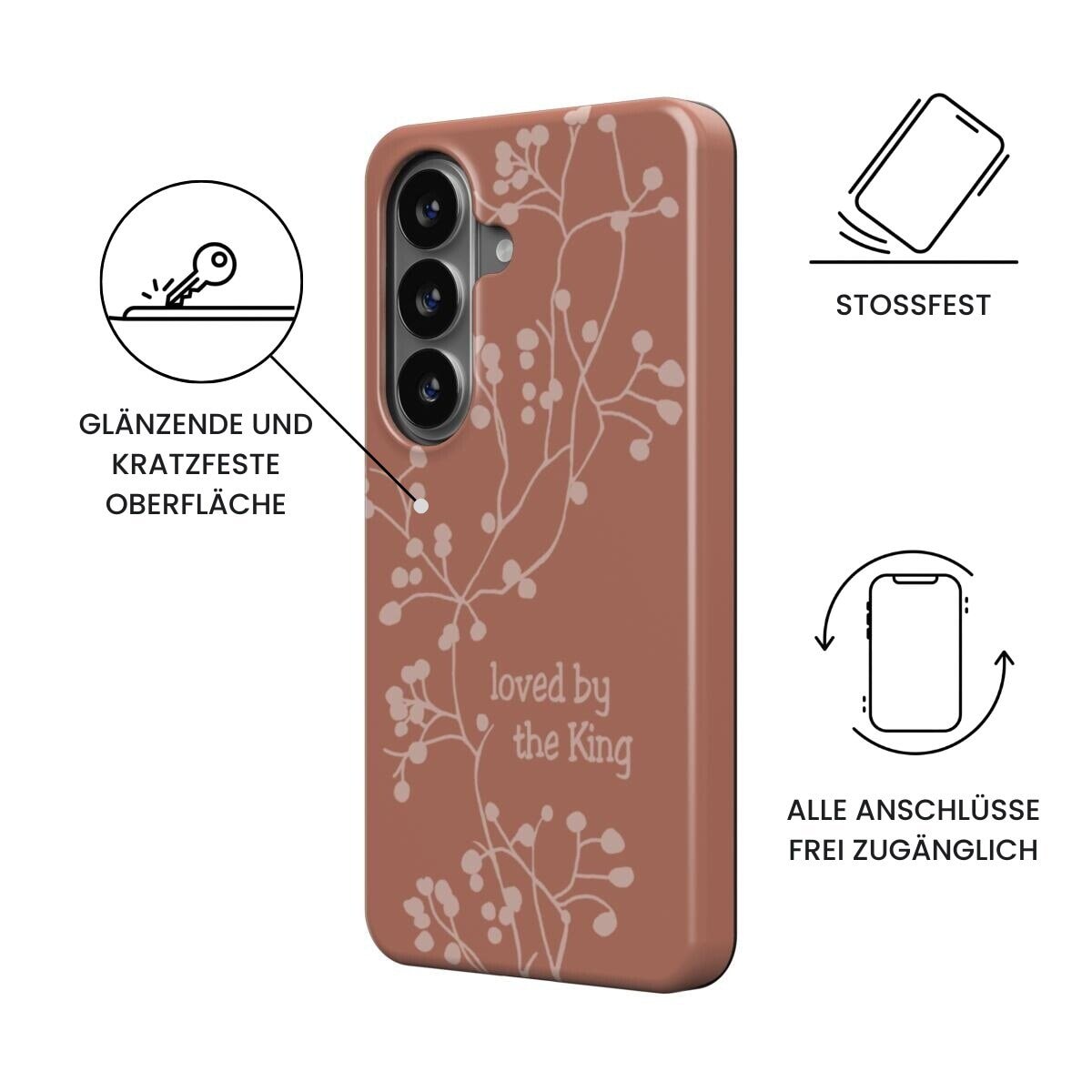 Loved by the King Magnetic Handyhülle in Terrakotta Tech Accessories Podbase 
